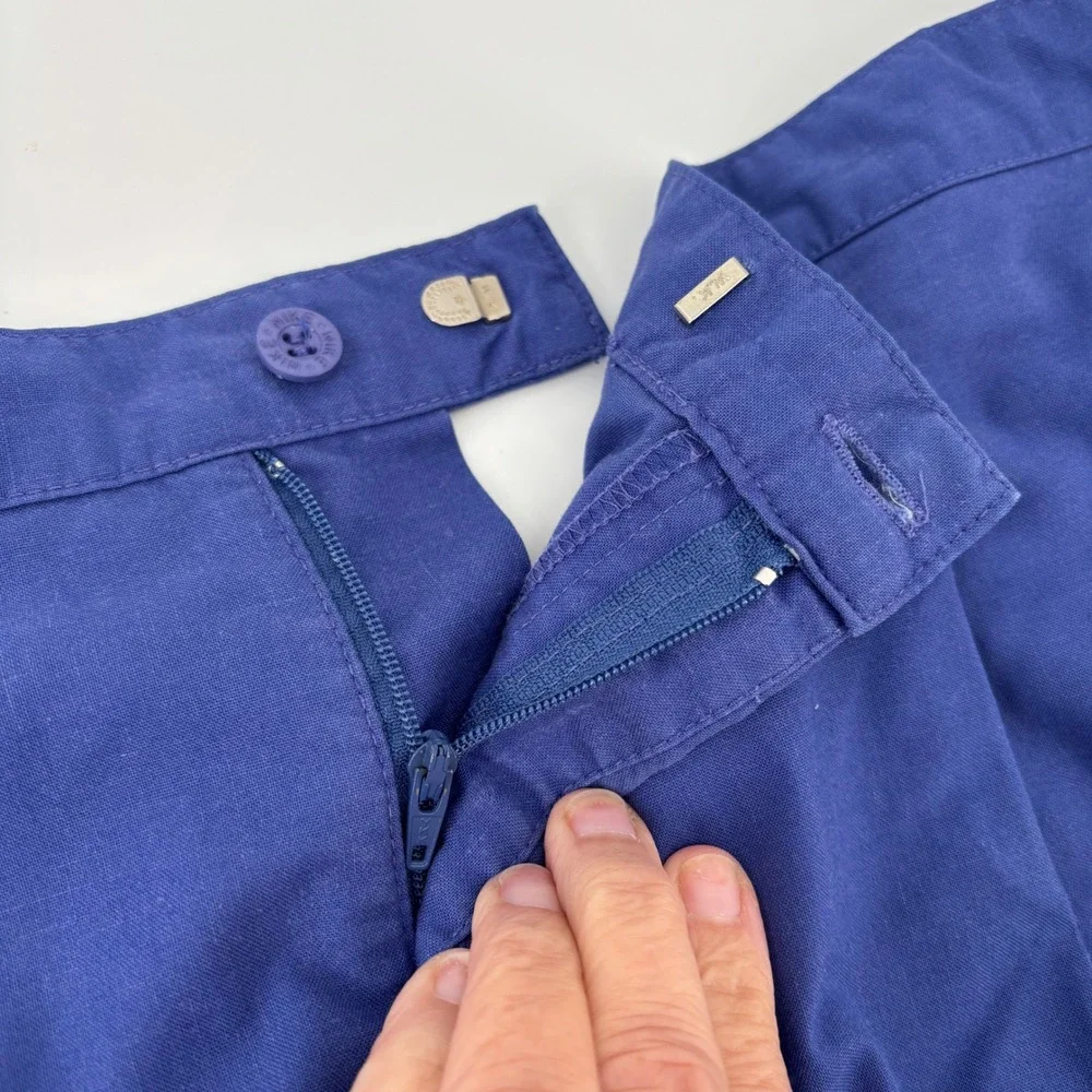 Nike Men Vintage Golf Short XL Blue Pleated Embroidered Casual 90's Old Money